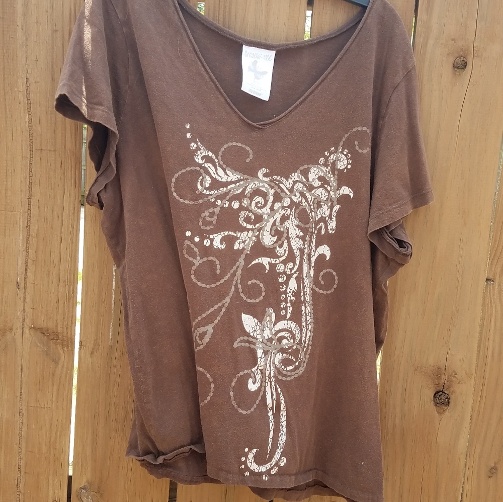 Brown and Cream Top